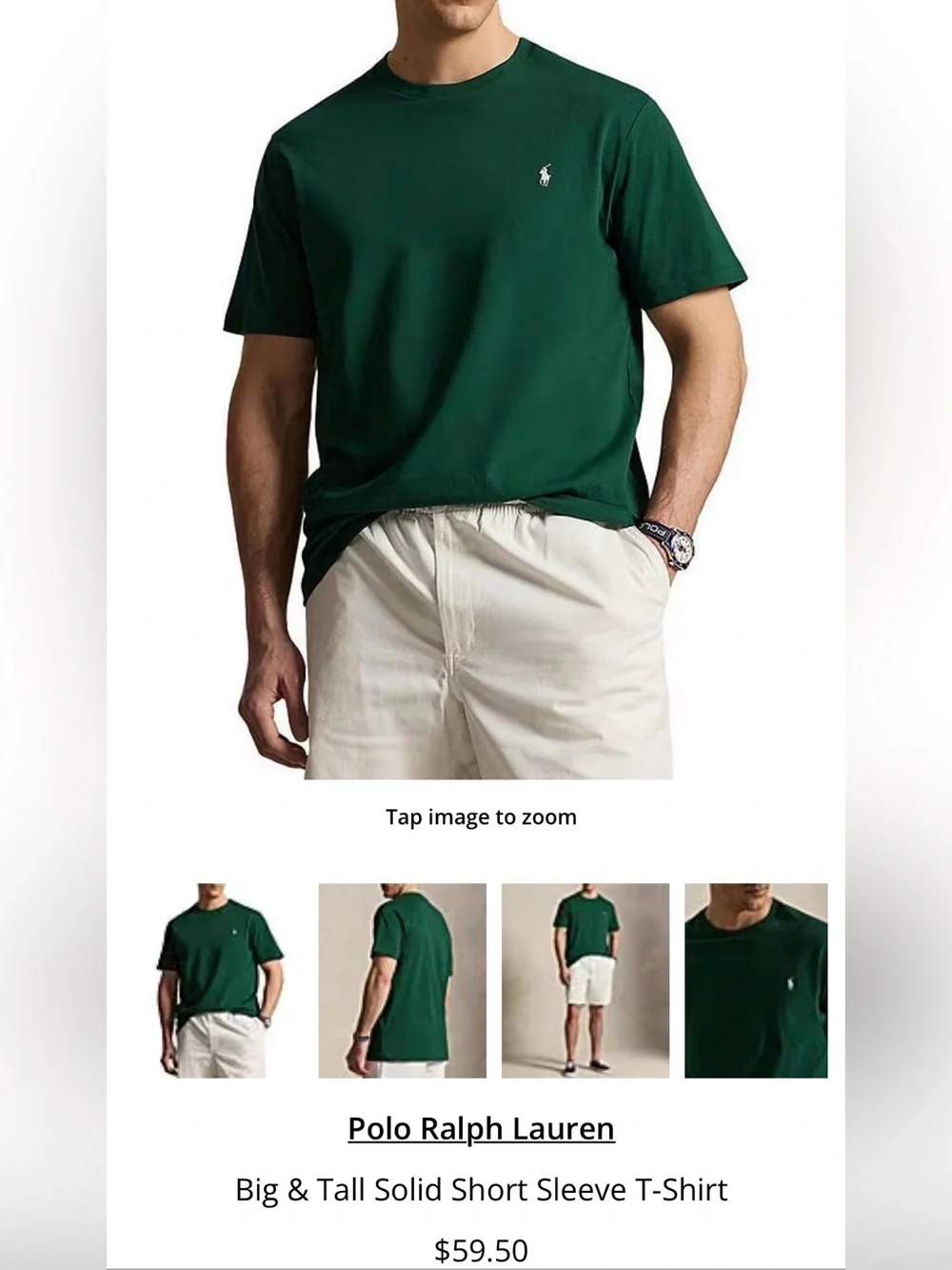 Polo by Ralph Lauren Men’s Green Short Sleeve Crew T-Shirt